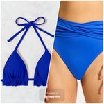 SheIn Blue High-Waisted Bikini with Crossover Detail Photo 1