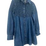 Free People Denim Blue Cotton Find Me Now Mini Dress Size S Photo 2