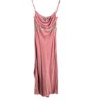 For Love & Lemons Pink Ruby Midi Slip Dress Lace Satin Lingerie Y2K Medium New Photo 2