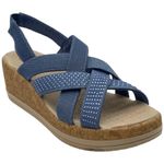 Bzees  Ritz Sparkle Machine Washable Cork Wedge Sandal Blue Photo 0