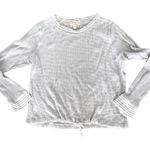 Gap  Women’s Lounge grey waffle crew with drawstring size xl in EUC - so soft Photo 0