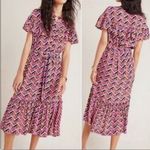 Anthropologie Corey Lynn Calter Annabel Pink Ruffle Shirt Dress Maxi Small Photo 14