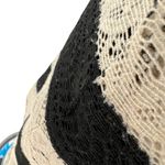 Maggy London Lace Striped Shift Short Sleeve Dress Black Ivory Cream Size 10 Photo 7