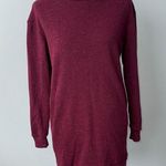 Glamorous Burgundy Long Sleeve Crew Neck Tunic Sweatshirt Dress Women's XS NWT Photo 0