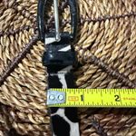 Garuglieri Belt L‎ Black White Leather Fur Giraffe Print Animal Western Boho 38” Size L Photo 7