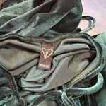 Windsor Forest Green Velvet Mini Dress Y2K Vintage Open Back Lace-Up Party Large Photo 6