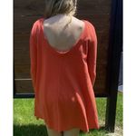 Free People  Beach Coral Long Sleeve Low Back Casual Oversized Frayed Edge Size S Photo 8