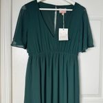 Show Me Your Mumu  Emily Empire Maxi‎ Dress in Emerald Chiffon Size Medium NWT Photo 7