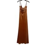After Six NWT Cowl Neck Spaghetti Strap Velvet Maxi Dress 0 Golden Almond #3263 Photo 13