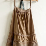 Anthropologie Pilcro Jumper Dress Cross Back Size Small Mocha Brown Pockets Photo 0