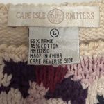 Cape Isle Knitters ramie cotton pullover chunky floral sweater size large Green Photo 4