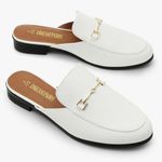 White Slip On Backless Loafers Size 9 Photo 3