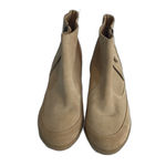 Maiden lane leather suede beige side zip up wedge ankle boots size 8.5 ladies Photo 10