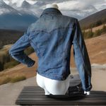 Denim Jean Jacket Vinatge Western SMALL BLUE Women's Stitched Access AC Photo 1
