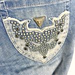 Guess Blue Y2K Mid Rise Five Pocket Distressed Daredevil Bootcut Jeans Size 27 Photo 10
