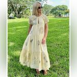 ZARA  Bloggers Fav Vanilla Embroidered Tiered Maxi Dress Limited Edition Size M Photo 2