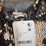 Free People  Glittering Sequin Short Sleeve Top - Black and Silver Photo 2