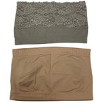 Womens Bralette Lot Of 2‎ Medium Gray Tan Strapless Lace Tube Top Photo 0