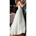 BHLDN NEW  Whispers & Echoes Bellevue Ivory White Linen Wedding Bridal Gown Sz 12 Photo 14