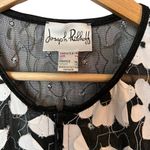 Joseph Ribkoff  Zip Front Mesh Floral Applique Jacket, Size 16 Black White Photo 2