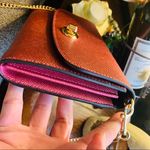 Coach Authentic metallic Crossgrain leather turnlock flap wristlet/Crosby Photo 8