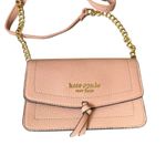 Kate Spade  New York Knott Pebbled Leather Flap Crossbody Bag Pink Chain  Detail Photo 1