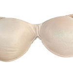 Lily Of France Strapless Bra 32A Beige Lace Trim Padded Underwire Photo 0