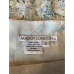 Maggy London Vintage 100% Silk Green Floral Midi Dress Size 12 Photo 4
