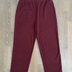 Eileen Fisher 100% Wool Boucle Knit High Waist Straight Leg Pant Cranberry Red M Photo 5