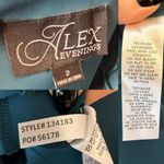 Alex Evenings Scuba Compression 3/4 Sleeve Ruffle Sheath Dress Teal size 2 Photo 7