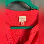 cupio  Vibrant Coral Tunic Hi-Low Dress w/Rolled Sleeves | Size Medium Photo 1