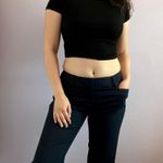 New York And Company Stretch Black Pinstriped Trousers Photo 0