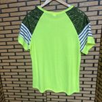 Sunshine & Rodeos Lime Green Sequin Shoulder‎ Top Size Large Photo 1