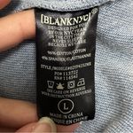 BLANK NYC Light Blue Acid Wash Yellow Caste Hooded Drawstring Hem Boxy Top Large Photo 9