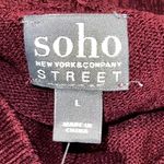 NY&C womens large drop shoulder drawstring hooded sweater dress with pockets NWT Red Photo 8