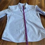 LL Bean Blue and White Stripes 3/4 Length Sleeve Button Down Shirt Oxford Cotton Size undefined Photo 7