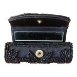 Vintage Beaded Evening Lipstick Case Holders Lot Red & Black Floral With Mirrors Photo 4