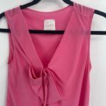 Hanii y silk v neck pink Y2k croquette boho camisole tank size 38 us size 8 Photo 4