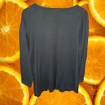 Bob Mackie  Black with Yellow Paisley Long Sleeve Lightweight Sweater‎ Photo 5
