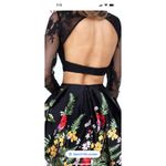 Sherri Hill Black Lace Two Piece Homecoming Dress Open Back Long Sleeves Prom Grad Dress Photo 4