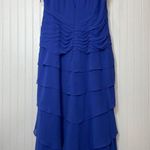 Jovani  Wedding Guest Royal Blue Ruffled V-Neck Sleeveless Dress & Cardigan 20 Photo 4