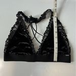PINK - Victoria's Secret  Black Velvet Lace Metallic Star Strappy Back Bralette Photo 9