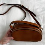 Forever 21 Faux Leather Cognac Semicircle Purse with Strap Photo 1
