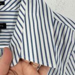 Talbots  Womens Striped Button Down Shirt Wrinkle Resistant Blue White Size 12 Photo 2