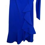 Chiara Boni NEW NWT  La Petite Robe Bernarda One Sleeve Ruffle Dress Blue Klein Photo 6