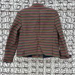 Talbots Rainbow Stripe Multicolor Cotton Mandarin Collar Blazer Jacket Size 6 Photo 1