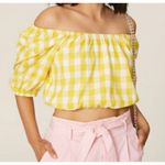 Color Me Courtney Kris Top Yellow Gingham Off Photo 0