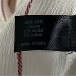 Lane Bryant Shirt Women 18/20 Ivory Red Flowy Cape Sleeves Keyhole Button Back Photo 5