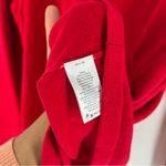 Quaker Factory Embellished Red Knit Sweater Contrasting Satin Leopard Collar XL Photo 7