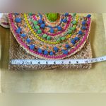 NEW America & Beyond Pom Pom Jute Colorful Beach Party Cocktail Clutch Bag Photo 8